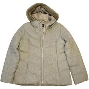 GAP Gray Hooded Puffer Coat – Women’s Medium